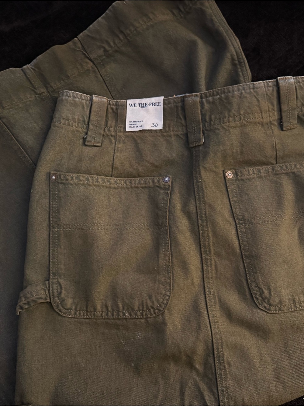 NWT- We The Free- Harmonica Coated Denim Maxi Skirt - Brown Dye -Sz 30 - Picture 9 of 9